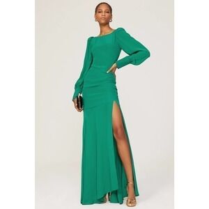 De La Vali Presley Gown Puff Sleeve Green 10